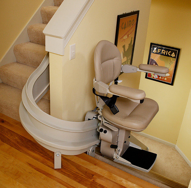 bruno custom curved stairway stairchair cre2110 riverside Ca.